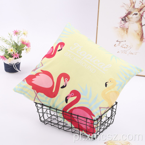 Niestandardowe różowe flamingi aksamitna poduszka poszewka na poduszkę